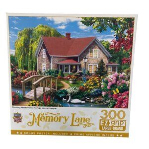 Memory Lane 300-Piece EZ-Grip Puzzle Country Hideaway 24"x18" With Bonus Poster